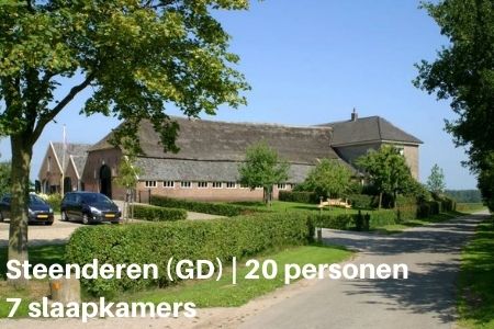 Groepsaccommodatie 20 personen, Steenderen, Gelderland, 7 slaapkamers