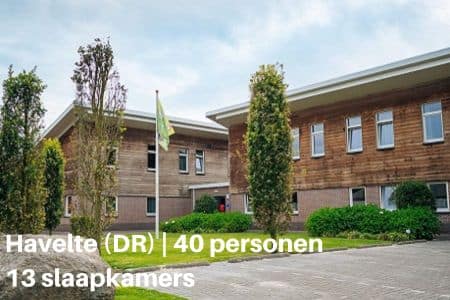 Groepsaccommodatie voor 40 personen met 13 slaapkamers in Havelte, provincie Drenthe