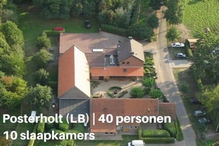 Groepsaccommodatie voor 40 personen met 10 slaapkamers in Posterholt, provincie Limburg