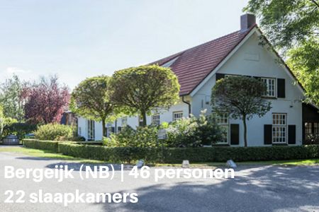 Groepsaccommodatie voor 46 personen met 22 slaapkamers in Bergeijk, provincie Brabant