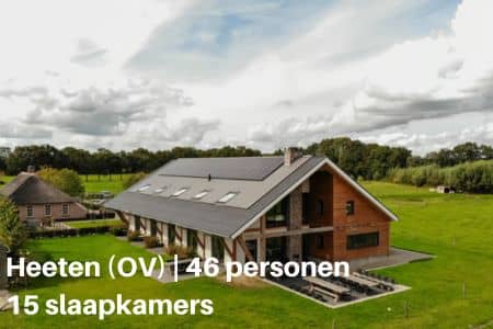 Groepsaccommodatie voor 46 personen met 15 slaapkamers in Heeten, provincie Overijssel