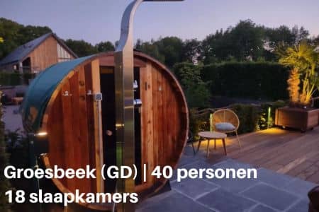 Groepshotel voor 40 personen met 18 slaapkamers in Groesbeek, provincie Gelderland