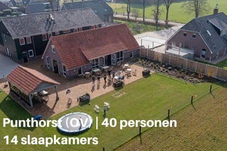 Groepshuis voor 40 personen met 14 slaapkamers in Punthorst, provincie Overijssel