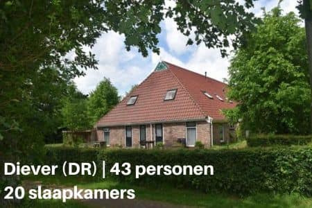 Groot vakantiehuis voor 43 personen met 20 slaapkamers in Diever, provincie Drenthe
