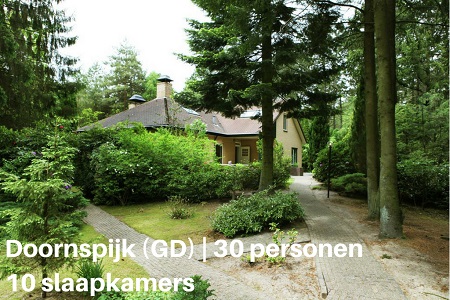 Gelderland Groepsaccommodatie, Doornspijk, 30 personen, 10 slaapkamers