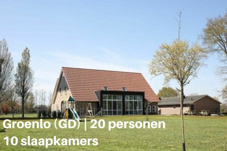 Groepsaccommodatie Gelderland, voor 20 personen met 10 slaapkamers in Groenlo