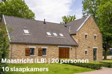 Luxe groepsaccommodatie met sauna Maastricht, Limburg, 20 personen, 10 slaapkamers