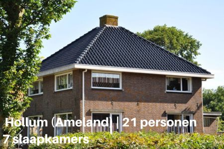 Groepsaccommodatie Ameland, Hollum, 21 personen, 7 slaapkamers