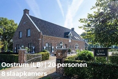 Groepshotel Limburg, Oostrum, 20 personen, 8 slaapkamer