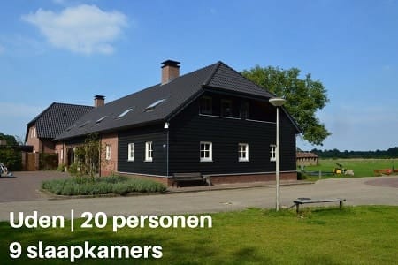 Groepsaccommodatie Lodge Slabroek, Brabant, Uden, 20 personen, 9 slaapkamers (klein)
