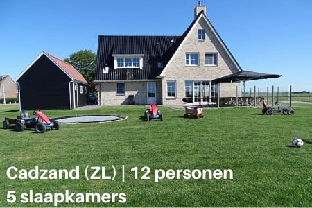 Groepsaccommodatie Vakantiehuis Villa Belvedère, Zeeland, Cadzand, 12 personen, 5 slaapkamers (klein)