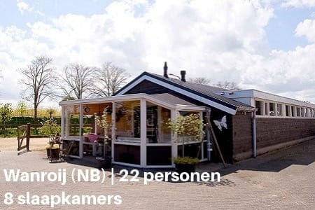 Groepsaccommodatie met zwembad, Wanroij, Brabant, 22 personen, 8 slaapkamers Fijne accommodatie voor groepen met zwembad in Brabant