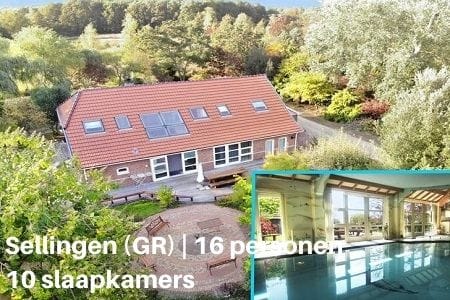 Groepsaccommodatie voor 16 personen met zwembad Gezellige groepsaccommodatie voor 16 personen met eigen binnenzwembad