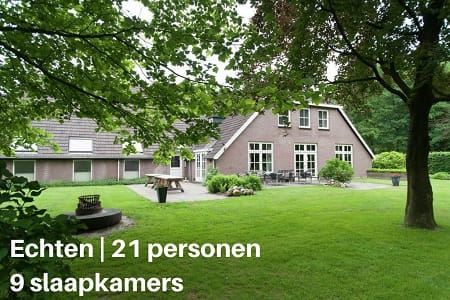 Groepsaccommodatie Boerderij Het Bovenveen Drenthe Echten 21 personen 9 slaapkamers klein