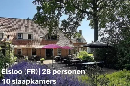 Groepshuis met zwembad in Friesland Mooi gelegen groepsaccommodatie met zwembad voor 28 personen