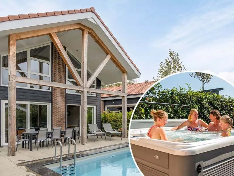 Villa 12 personen met zwembad en spa Luxe groepsaccommodatie voor 12 personen bij Topparken
